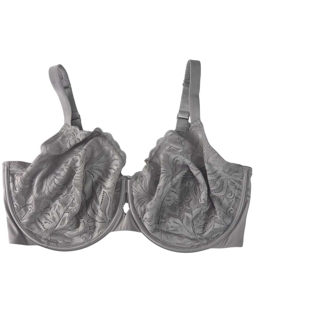 Bare Necessities Unlined Lace Bra Women 44G Platinum Gray Underwire NEW B47